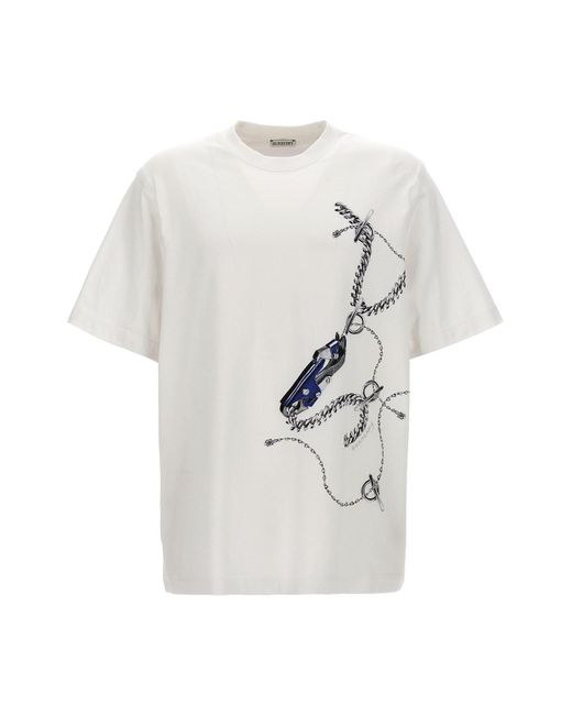 Burberry White 'knight' T-shirt for men