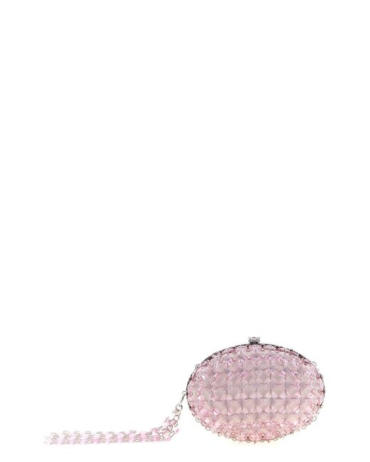 Self-Portrait Pink 'crystal Chain' Clutch