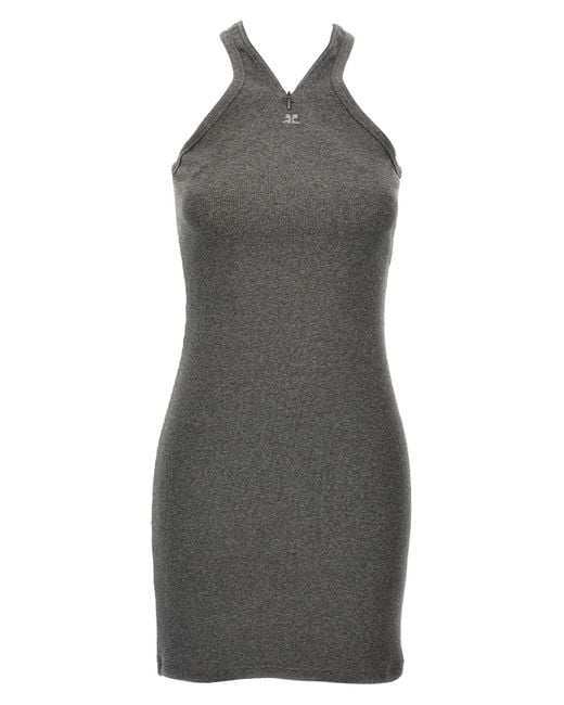 Courreges Gray Cotton Short Dress