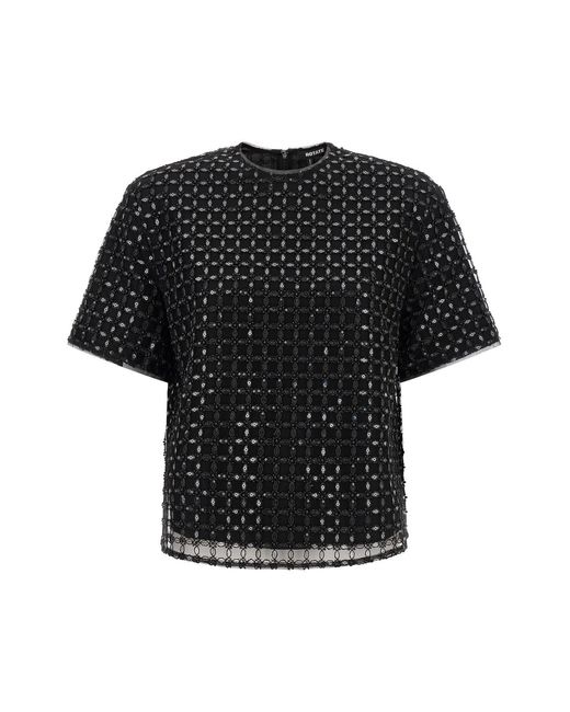 ROTATE BIRGER CHRISTENSEN Black 'beaded Oversize' Top