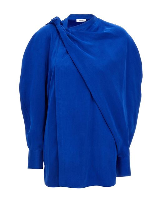 Ferragamo Blue Asymmetrisches Hemd