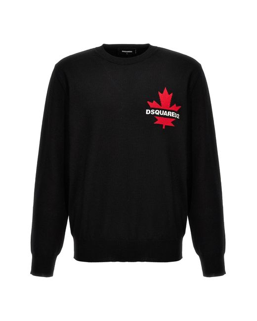 DSquared² Black Logo Sweater for men