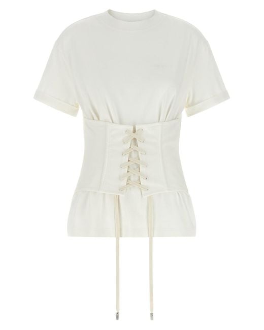 McQueen White Corset T-shirt