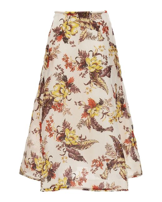 Zimmermann Natural 'matchmaker Floral Flare' Skirt