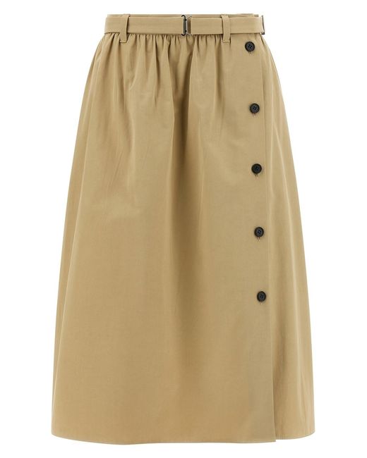 Prada Natural Panama Old Cotton Skirt