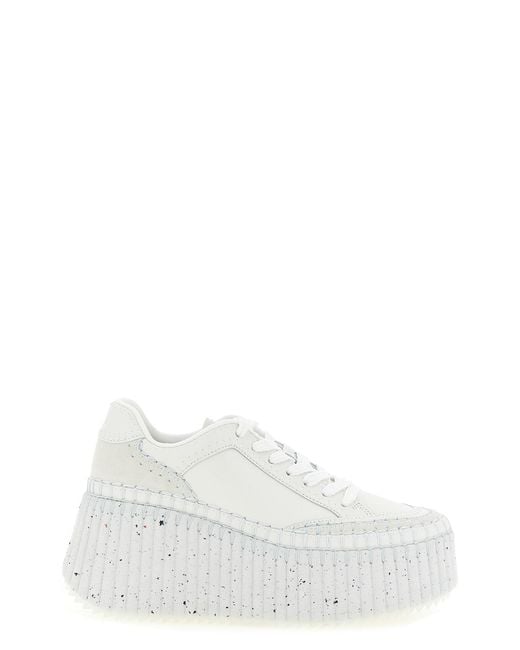 Chloé White 'nama' Wedge Sneakers