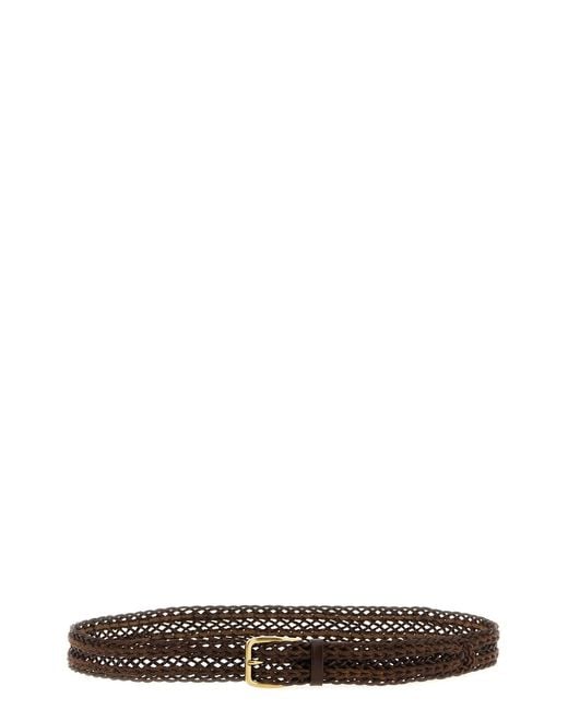 Brunello Cucinelli Black Braided Calf Belt for men