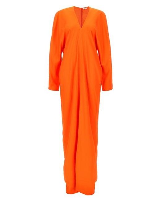 Ferragamo Orange Kimono Long Sleeve Dress