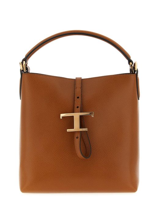 Tod's Brown 't Timeless' Mini Bucket Bag