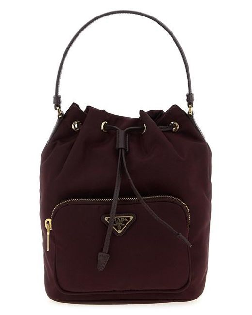 Prada Red Vela Bucket Bag