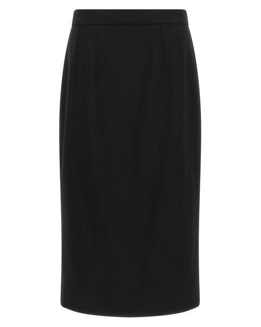 Dolce & Gabbana Black Stretch Wool Skirt
