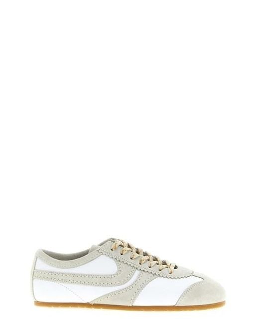 Dries Van Noten White Suede Sneakers