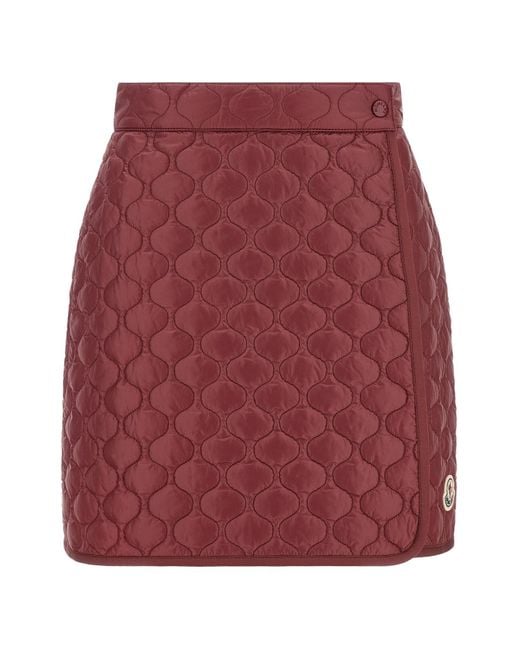 Moncler Red Square Quilting Skirt