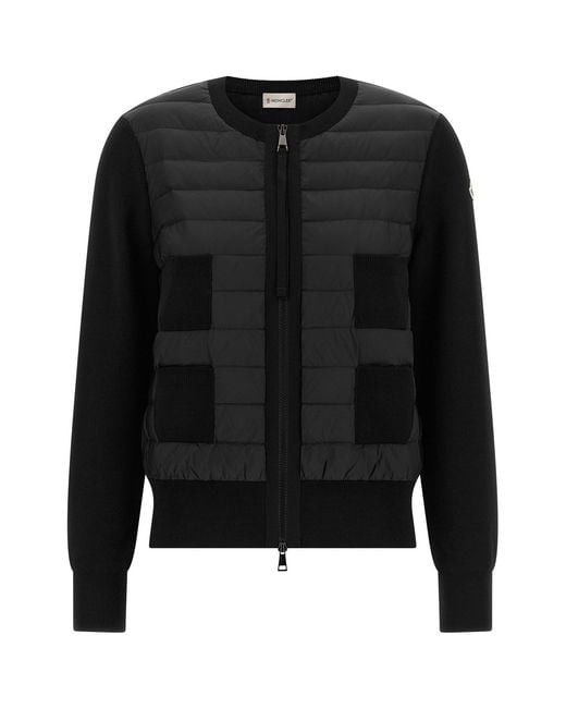 Moncler Black Padded Cardigan