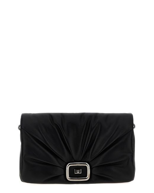 Roger Vivier Black 'viv' Choc Large' Shoulder Bag