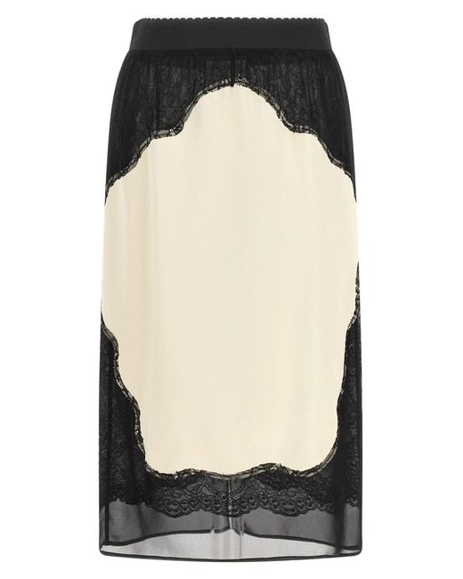 The Attico Black Lace Insert Skirt