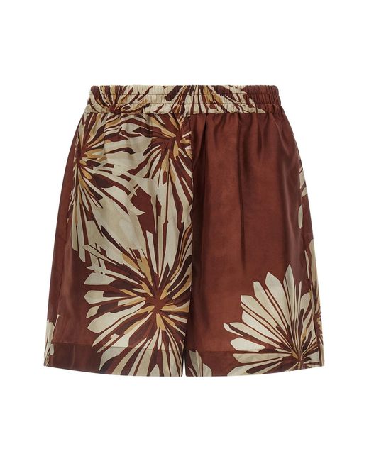 Brunello Cucinelli Brown Silk Shorts