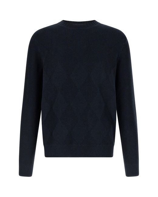 Ballantyne Blue Diamond Intarsia Sweater for men