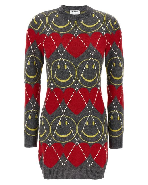 Moschino Red 'smiley®' Wool Dress