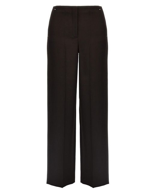 Fendi Black Grain De Poudre Wool Trousers