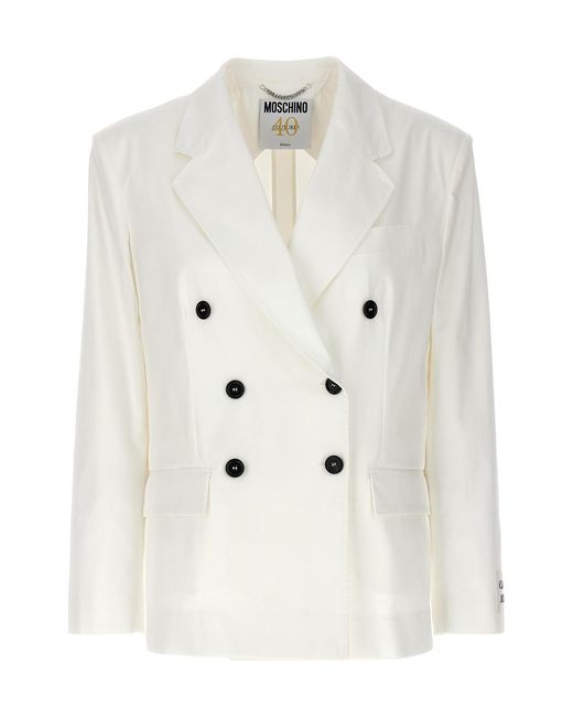 Moschino White Double-breasted Blazer