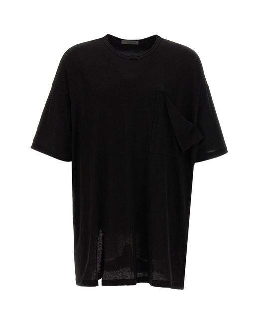 Yohji Yamamoto Black Unfinished Pocket T-shirt for men