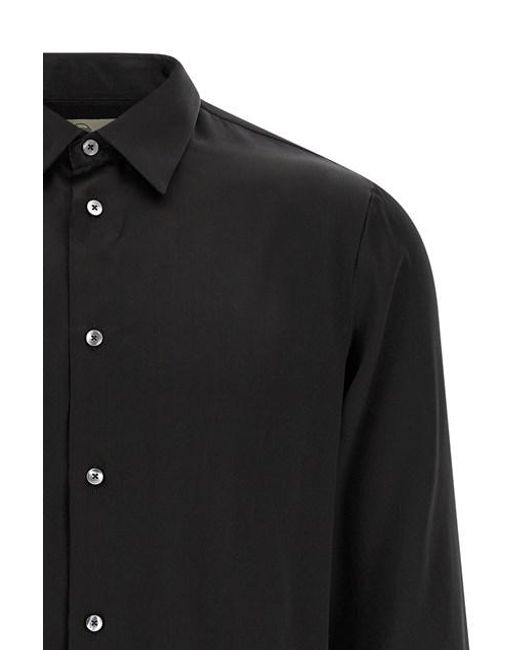 Camicia Seta di Rivvia Projects in Black da Uomo