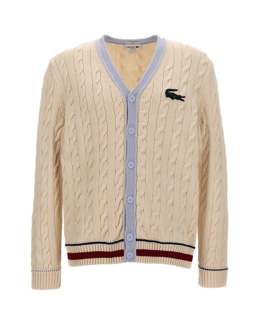 Lacoste Natural Logo Patch Cardigan for men