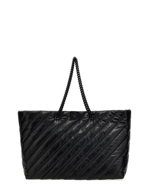 Balenciaga Black 'carry All Crush' Large Shopping Bag