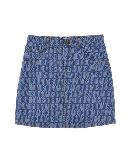 Moschino Blue 'logo' Denim Skirt