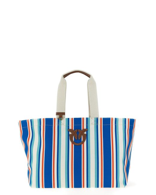 Pinko Blue Maxi-Streifen-Schopper-Tasche