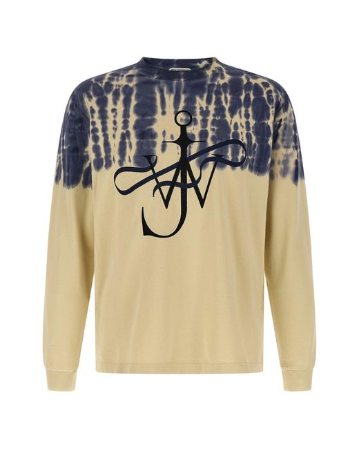 J.W. Anderson Blue 'ribbon Anchor' Tie-dye T-shirt for men