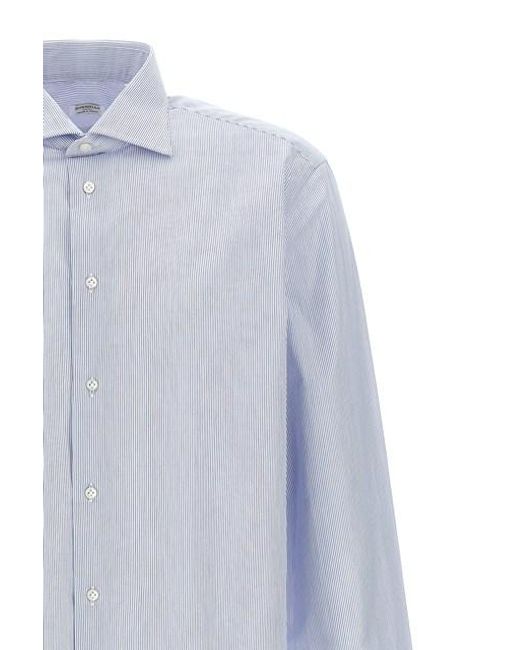 Camicia righe di Borriello in Blue da Uomo