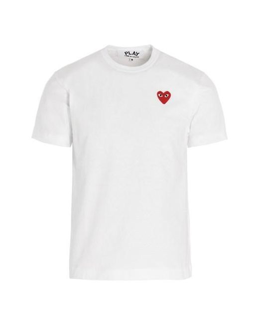 T-shirt patch logo di COMME DES GARÇONS PLAY in White da Uomo