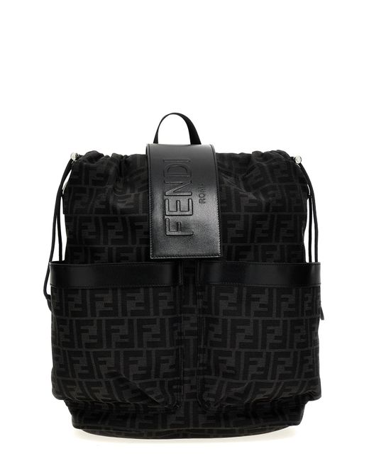 Fendi Black 'strike Medium' Backpack for men
