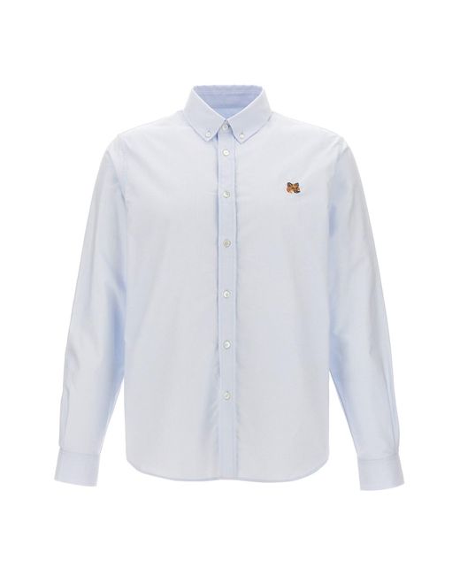 Maison Kitsuné White 'mini Fox Head Classic' Shirt for men