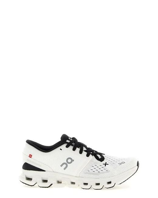 On Shoes White 'cloud X 4' Sneakers