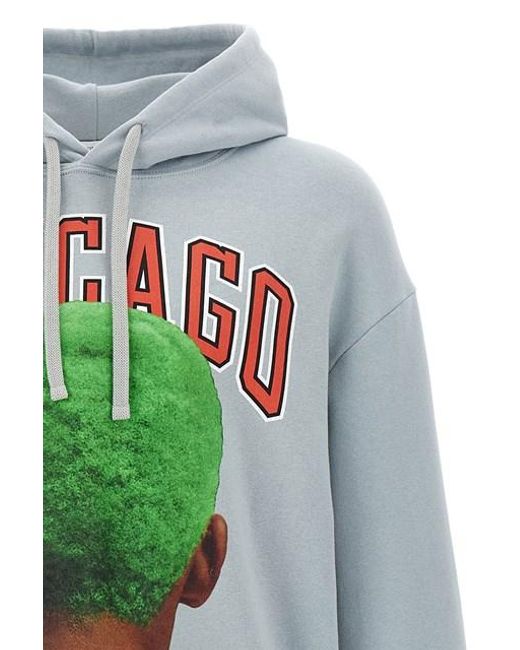 Felpa Con Cappuccio 'Chicago Player' di Ih Nom Uh Nit in Green da Uomo