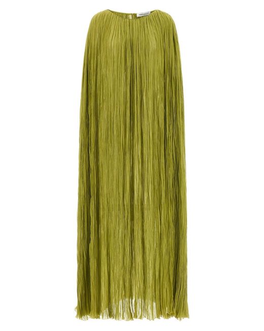 Federica Bonifaci Green 'the Pleated Dress Cape' Dress