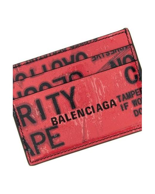Portacarte 'Tape Type' di Balenciaga in Red da Uomo