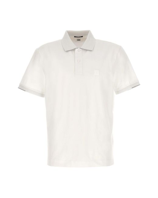 C P Company White 'the Metropolis Series' Polo Shirt for men