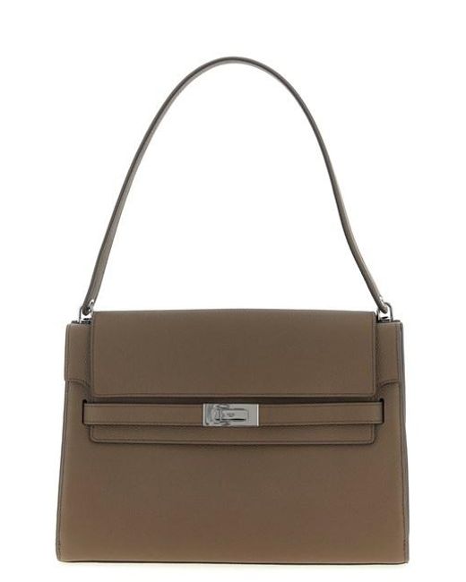 Tory Burch Brown 'lee Radziwill' Large Shoulder Bag