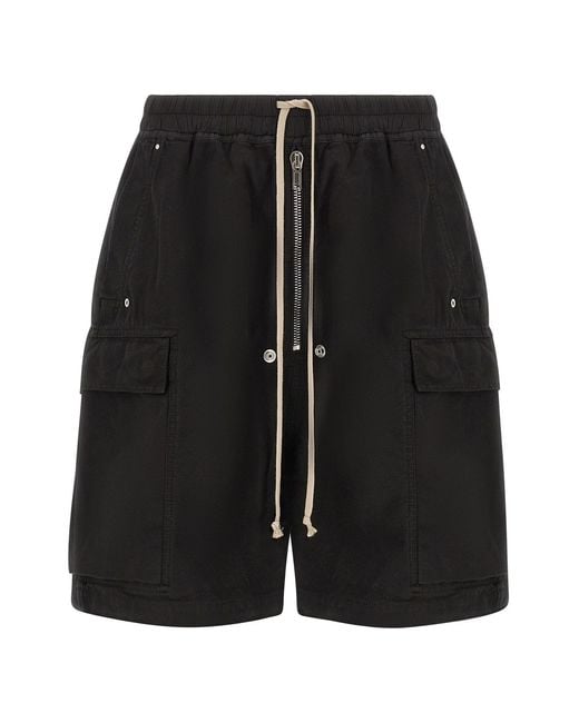 Rick Owens Black 'cargobela' Bermuda Shorts for men