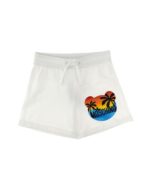 Moschino White Shorts Mit Logodruck