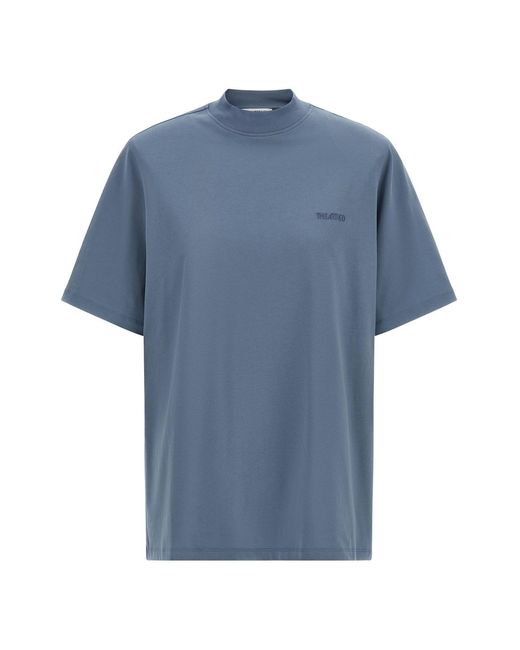 The Attico Blue Mock-neck T-shirt