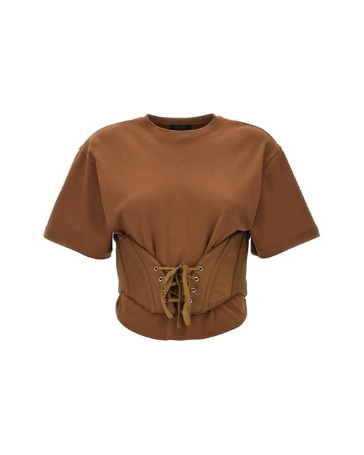 Mugler Brown Korsett-T-Shirt