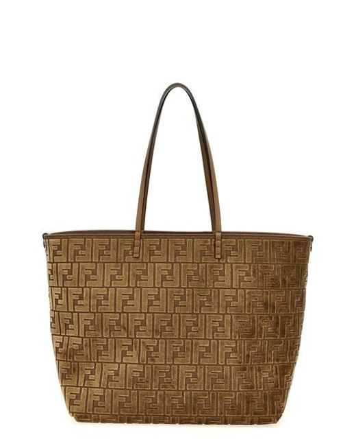 Shopping reversibile 'Roll Large' di Fendi in Brown