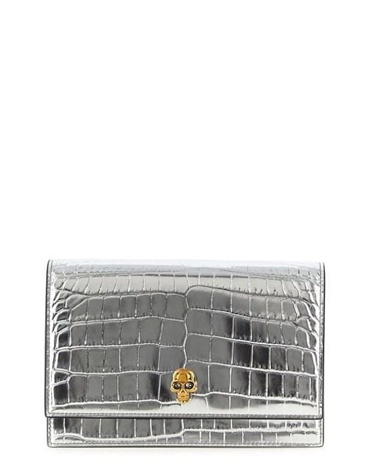 Alexander McQueen Gray 'skull' Small Crossbody Bag
