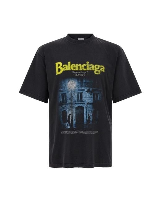 Balenciaga Black 'the Address' T-shirt for men