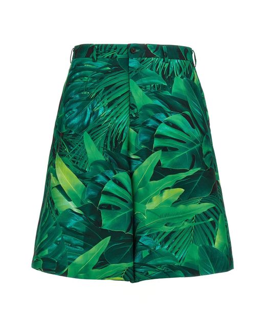 Comme des Garçons Green 'foliage' Bermuda Shorts for men